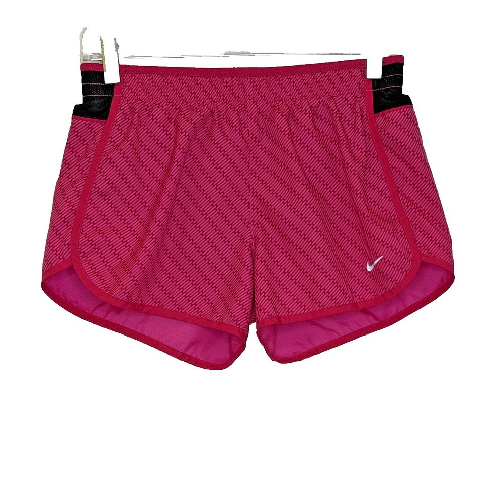 Nike Dri Fit Athletic Running Shorts Womens Sz Small Pink Elastic Waist Lined‎